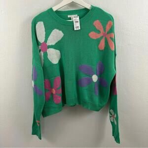 NWT Full Tilt Flower Pullover Sweater Women's Size M